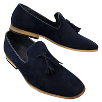Muške mokasine od brušene kože, slip-on cipele s resama, kožne, crne, udobne