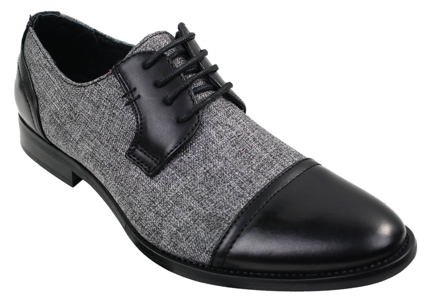Muške elegantne ležerne cipele s vezicama od tvida i kože, vintage retro