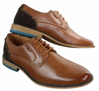 Galax GH3117 Muške elegantne ležerne formalne cipele s vezicama, klasične, smeđe, crne, kožne, antilop