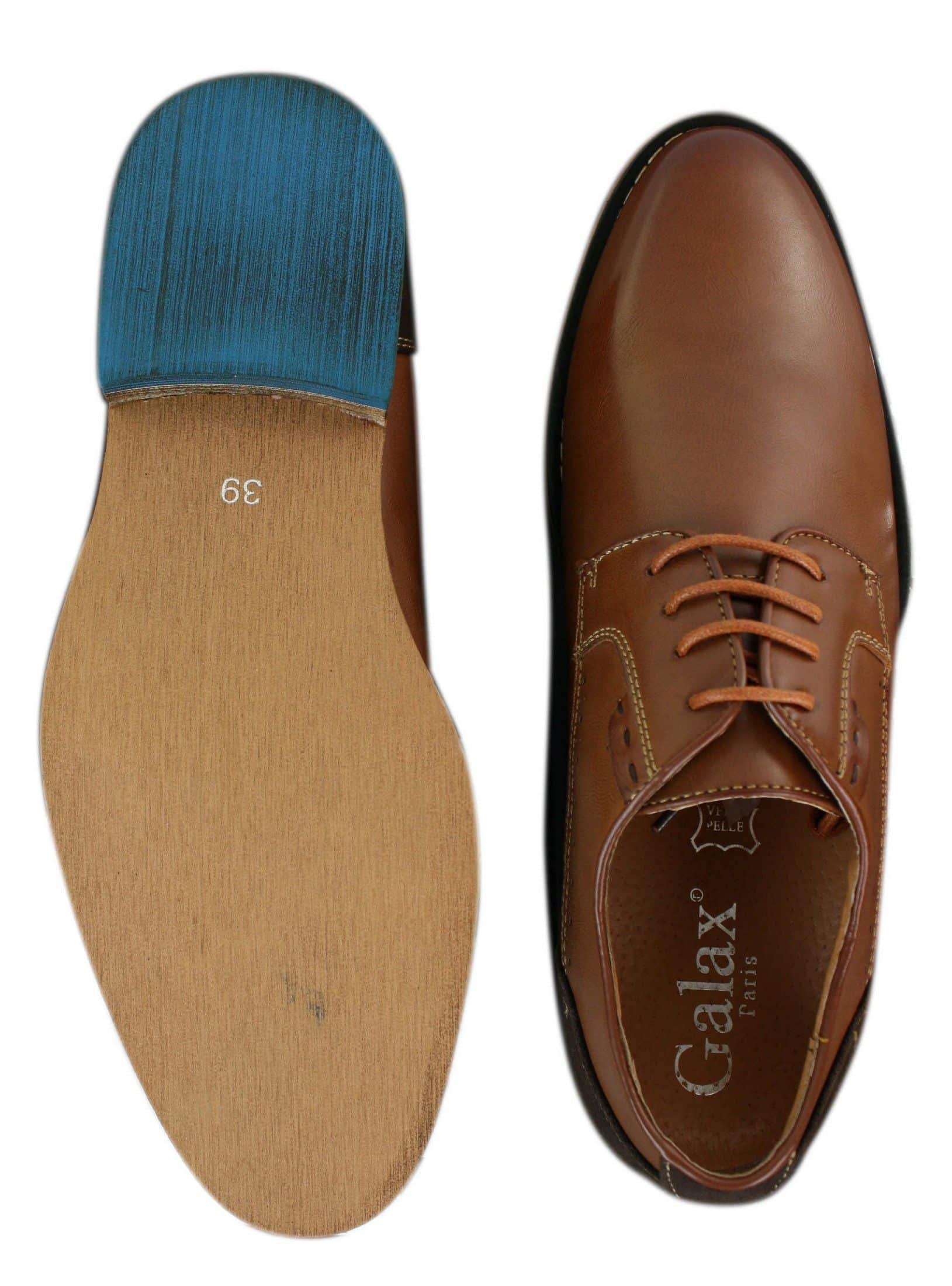 Galax GH3117 Muške elegantne ležerne formalne cipele s vezicama, klasične, smeđe, crne, kožne, antilop