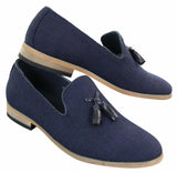 Galax GH3126 - Muške slip-on cipele s resicama, mokasinke, lagane, elegantne, ležerne, crne, plave, talijanske