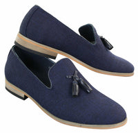 Galax GH3126 - Muške slip-on cipele s resicama, mokasinke, lagane, elegantne, ležerne, crne, plave, talijanske