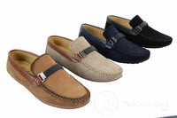 Galax ZD71 - Muške slip-on cipele od brušene kože s kopčom, ležerne mokasine
