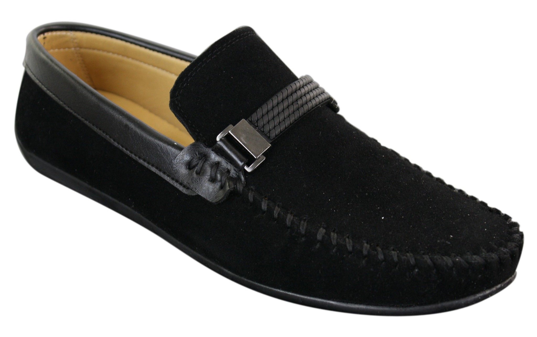 Galax ZD71 - Muške slip-on cipele od brušene kože s kopčom, ležerne mokasine