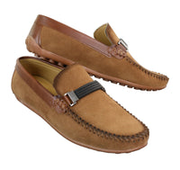 Galax ZD71 - Muške slip-on cipele od brušene kože s kopčom, ležerne mokasine
