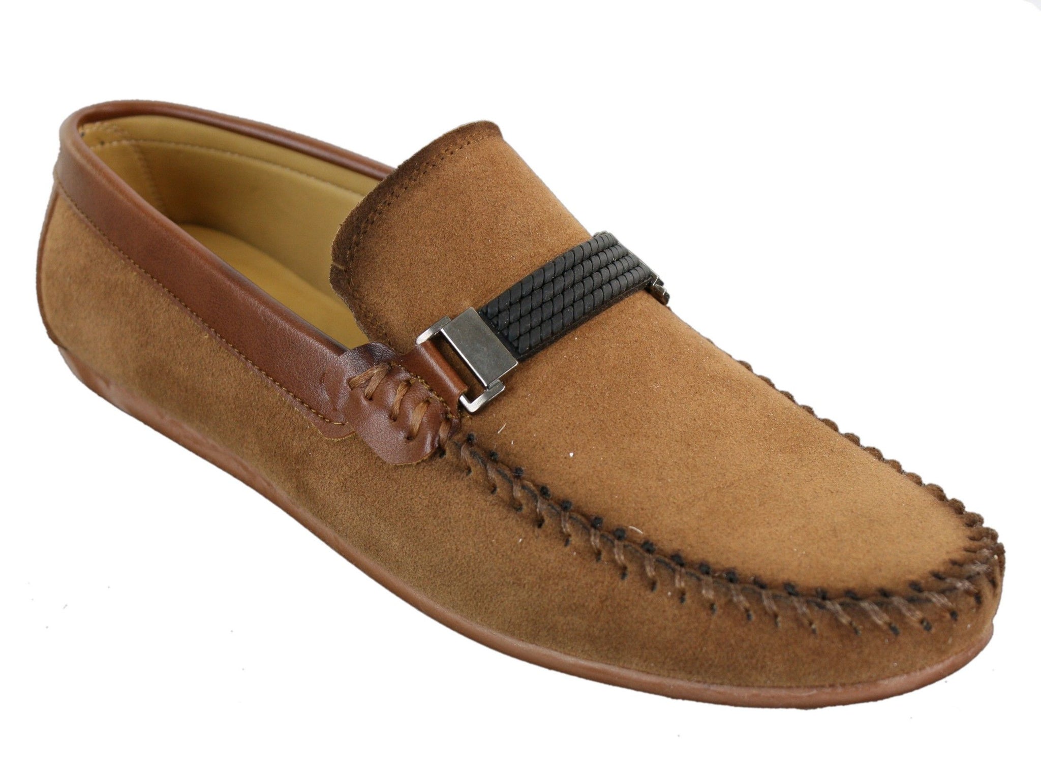 Galax ZD71 - Muške slip-on cipele od brušene kože s kopčom, ležerne mokasine