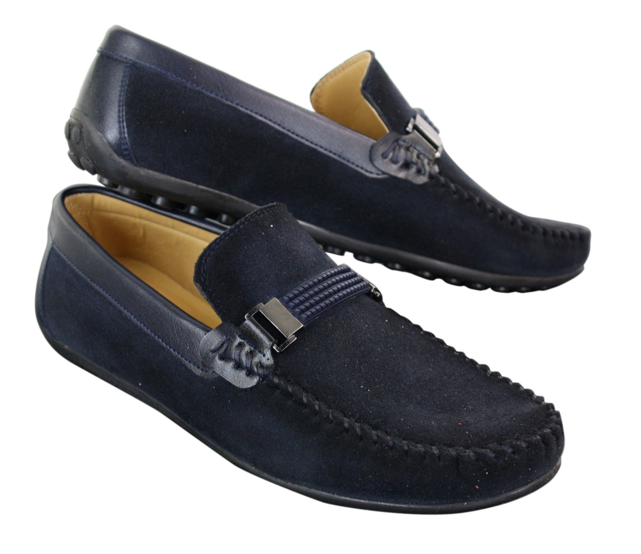 Galax ZD71 - Muške slip-on cipele od brušene kože s kopčom, ležerne mokasine