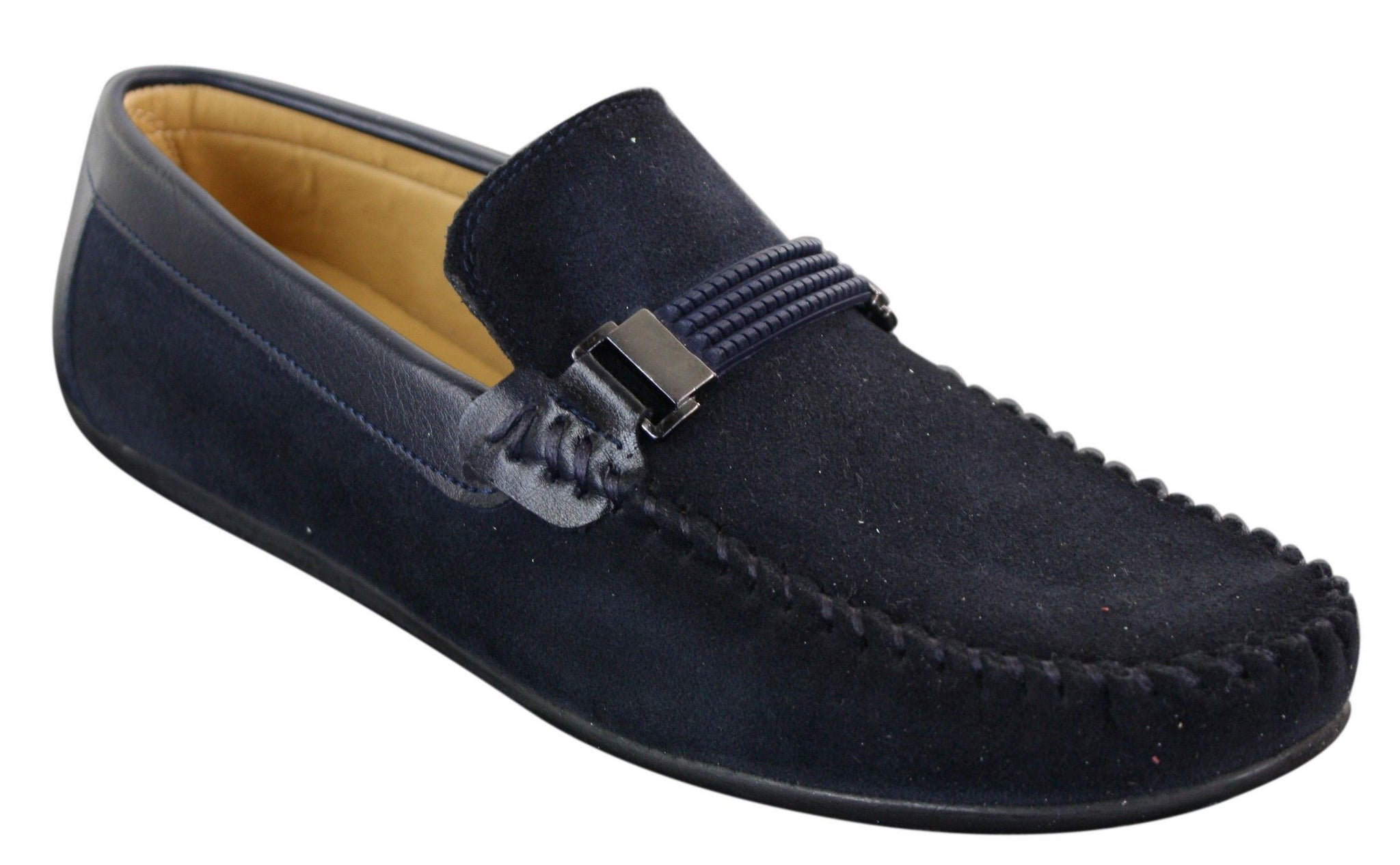 Galax ZD71 - Muške slip-on cipele od brušene kože s kopčom, ležerne mokasine