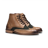 Muške vintage čizme od prave kože, brogue čizme od brušene kože i tvida s vezicama iz 1920-ih, elegantne formalne cipele