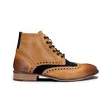 Muške vintage čizme od prave kože, brogue čizme od brušene kože i tvida s vezicama iz 1920-ih, elegantne formalne cipele
