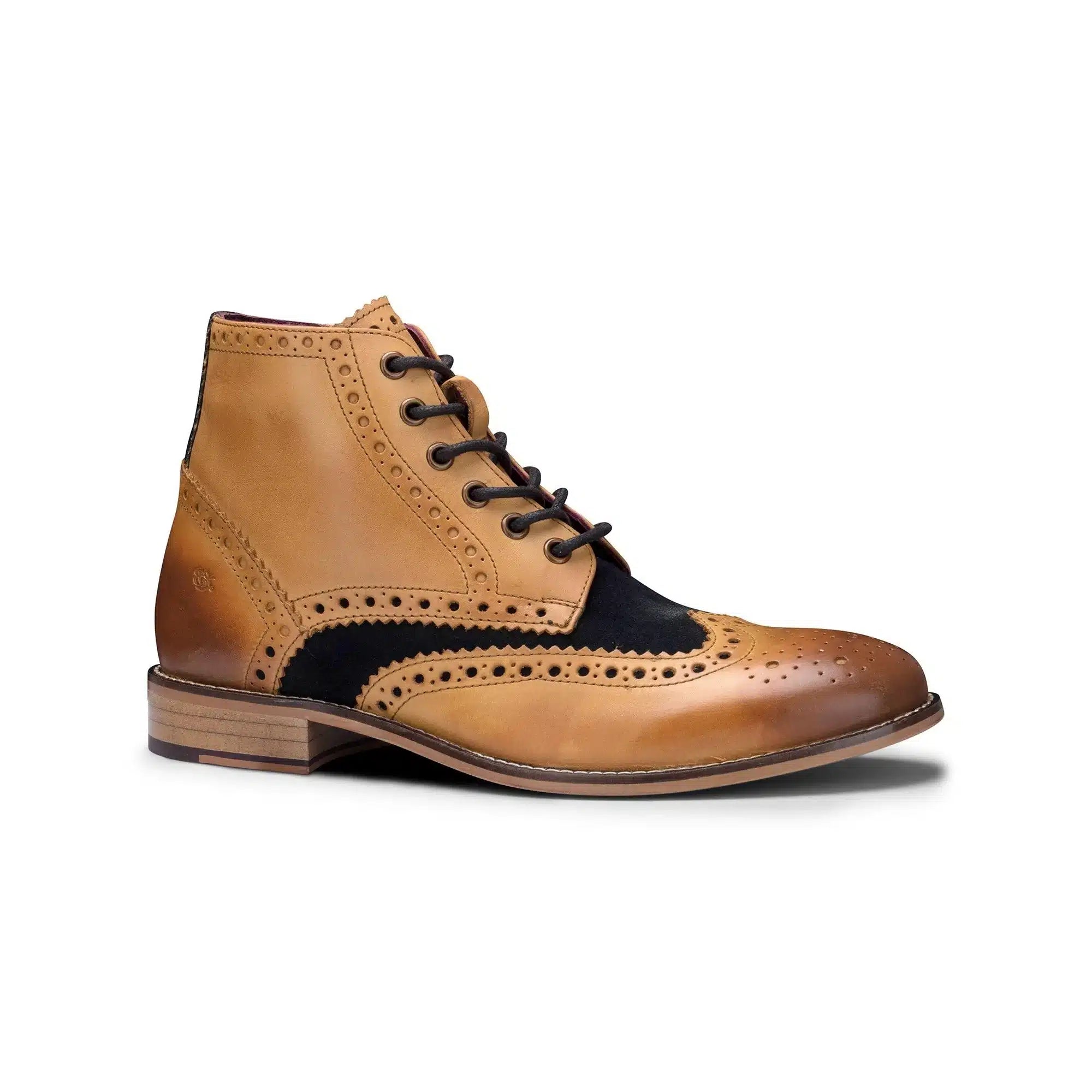 Muške vintage čizme od prave kože, brogue čizme od brušene kože i tvida s vezicama iz 1920-ih, elegantne formalne cipele