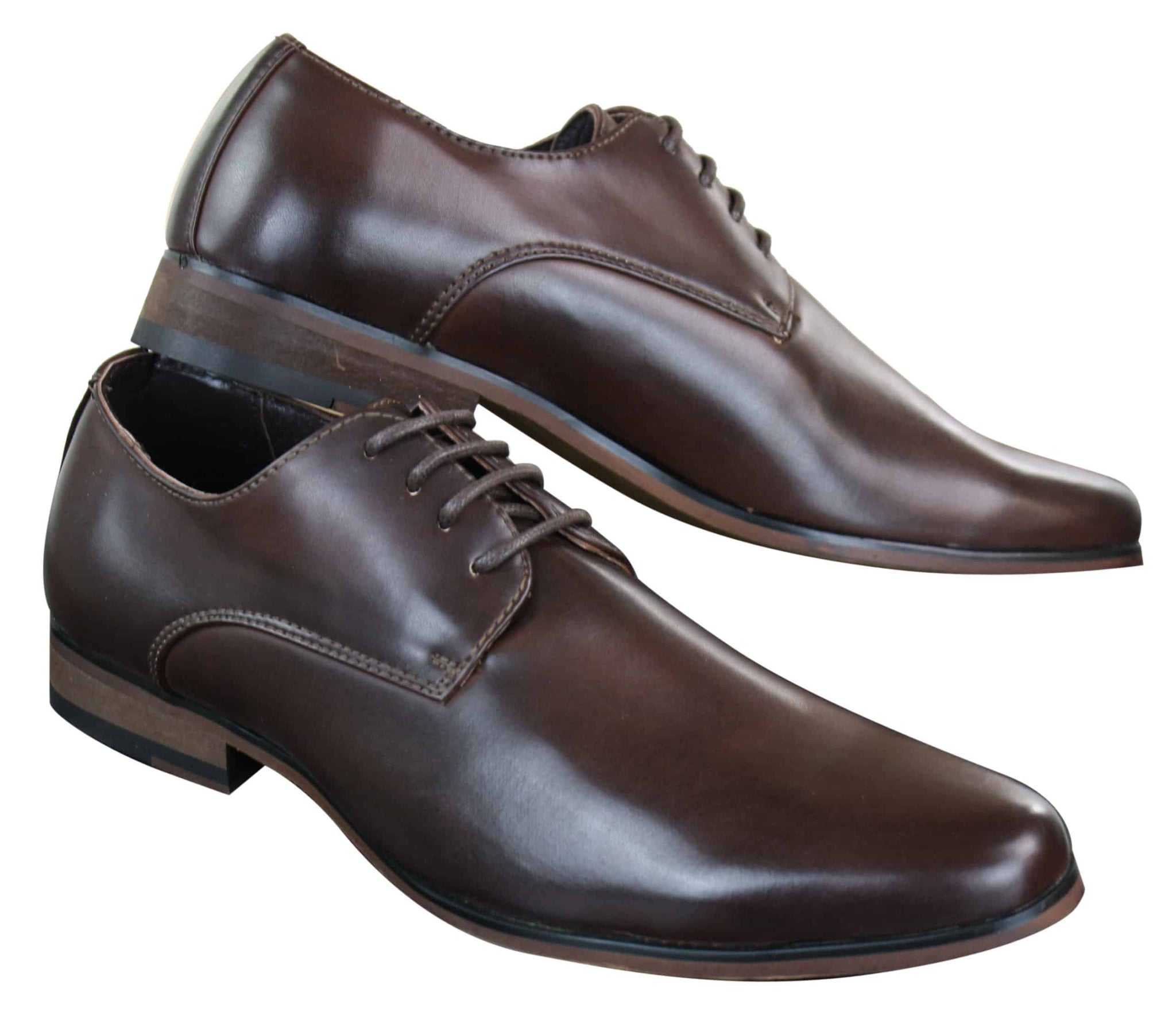 Galax GH3063 - Muške smeđe klasične retro vintage kožne cipele s vezicama