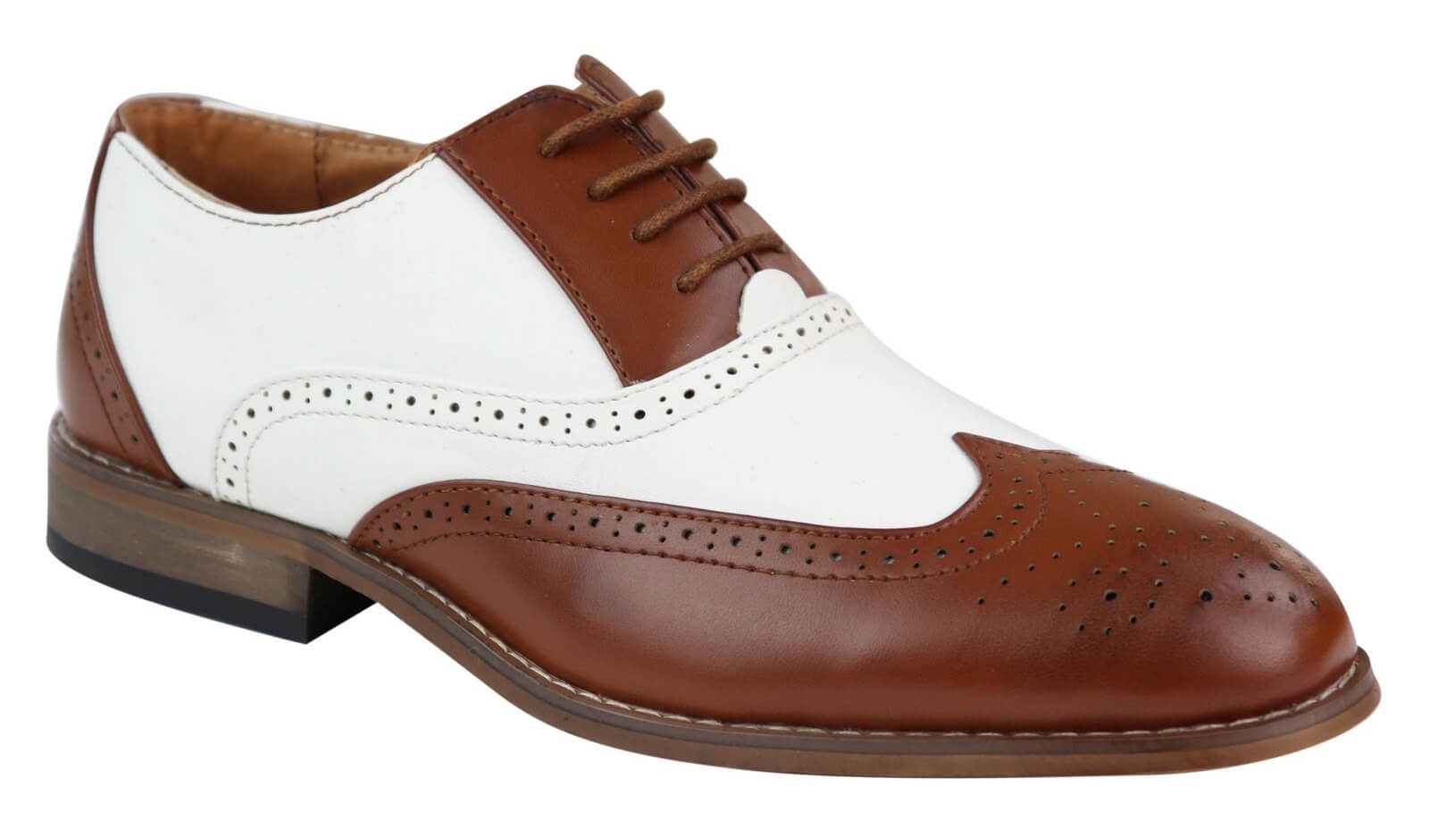 Muške smeđe/bijele brogue cipele