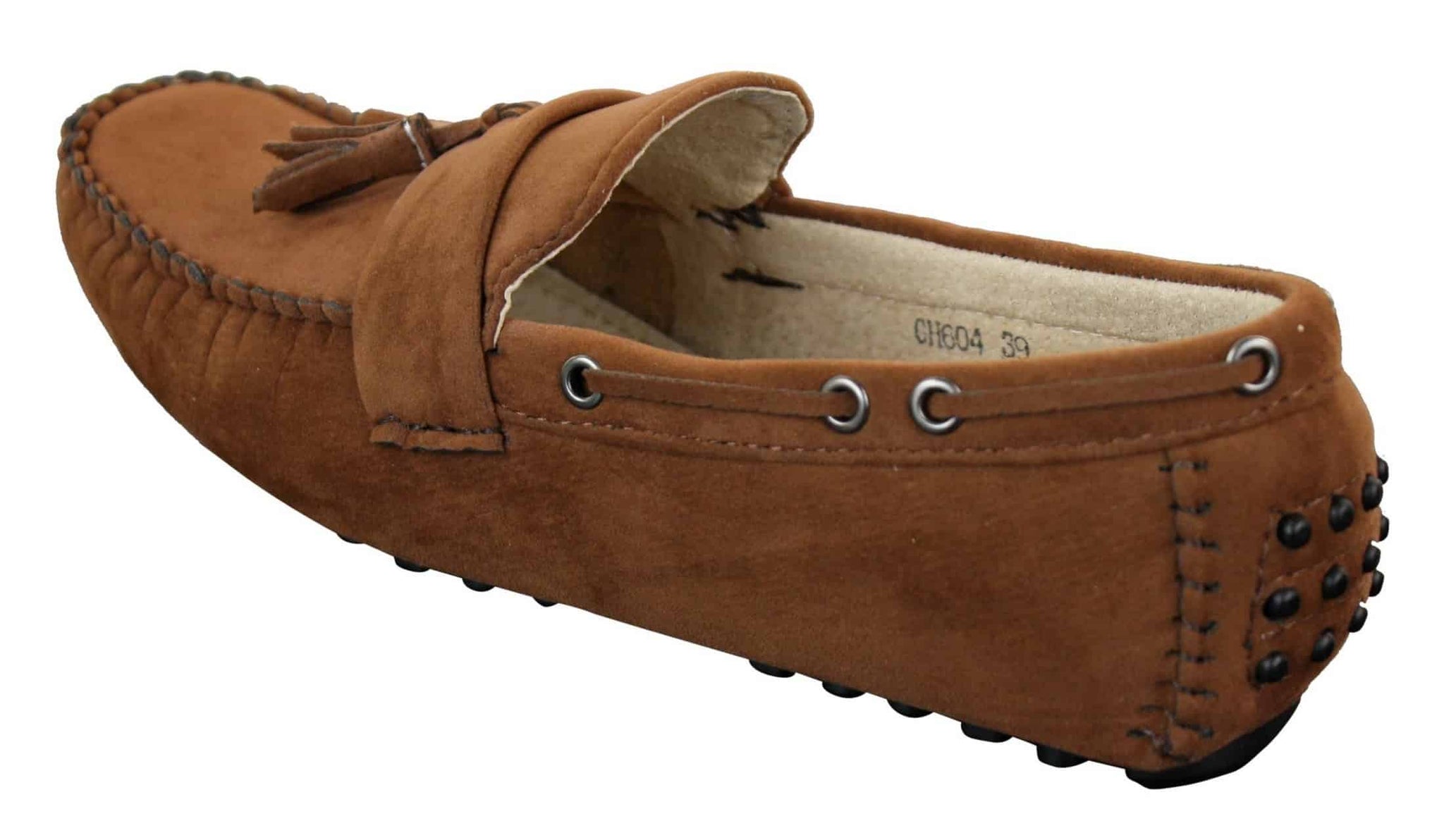 Muške antilop smeđe tamnoplave mokasine s resama, cipele za vožnju, mokasine, kožne slip-on cipele