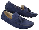 Muške antilop smeđe tamnoplave mokasine s resama, cipele za vožnju, mokasine, kožne slip-on cipele