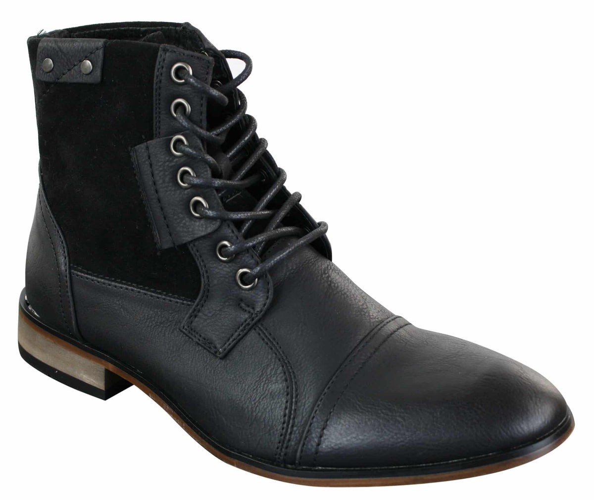 Galax GLX3516 Muške Retro Vintage Urbane Gležnjače Uske Kožne Brušene Čizme s Vezicama Smart Casual