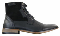 Galax GLX3516 Muške Retro Vintage Urbane Gležnjače Uske Kožne Brušene Čizme s Vezicama Smart Casual