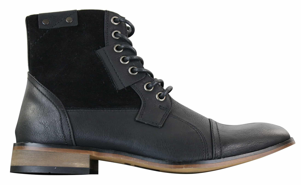 Galax GLX3516 Muške Retro Vintage Urbane Gležnjače Uske Kožne Brušene Čizme s Vezicama Smart Casual