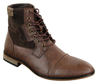 Galax GLX3516 Muške Retro Vintage Urbane Gležnjače Uske Kožne Brušene Čizme s Vezicama Smart Casual