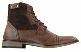 Galax GLX3516 Muške Retro Vintage Urbane Gležnjače Uske Kožne Brušene Čizme s Vezicama Smart Casual