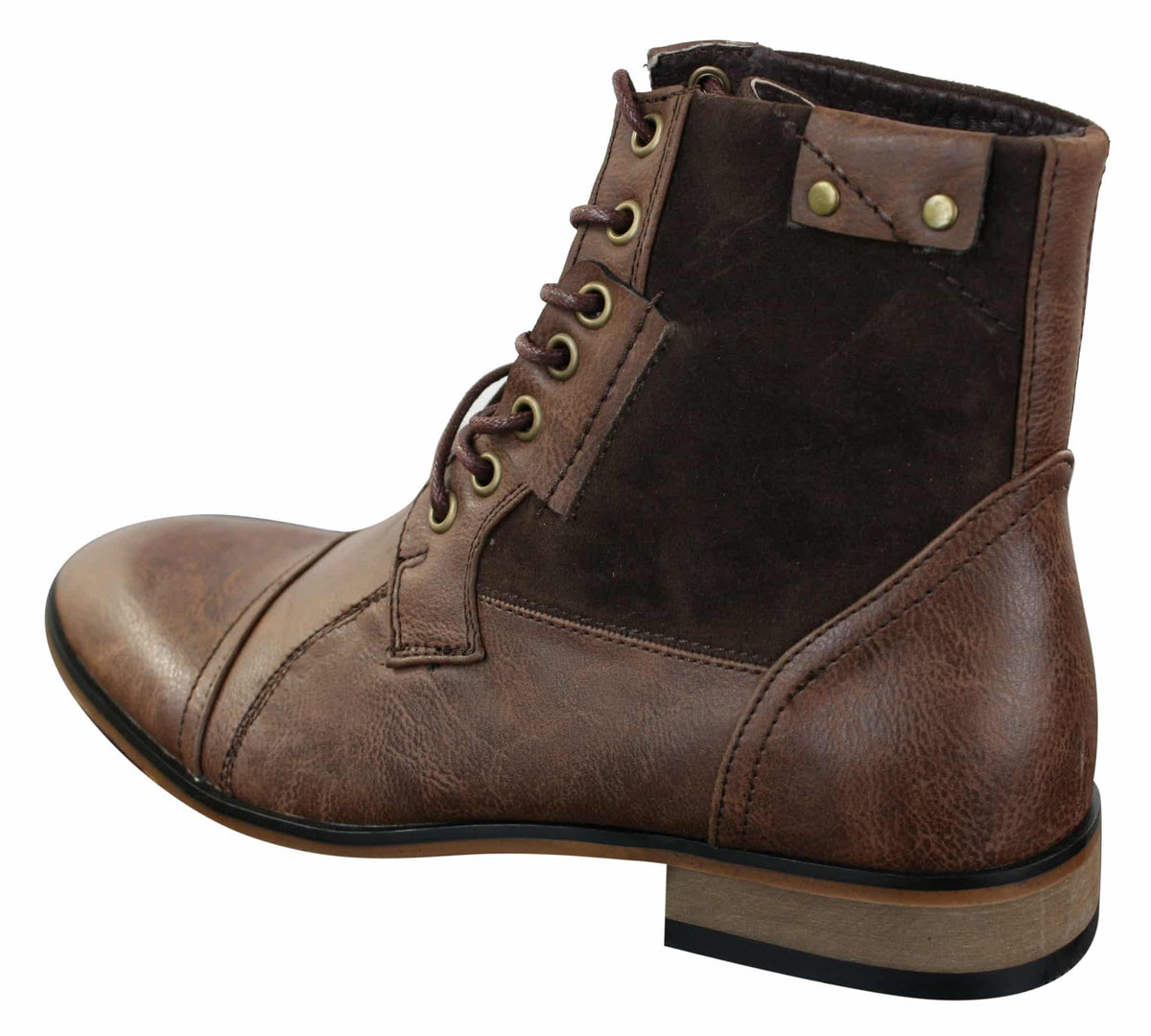 Galax GLX3516 Muške Retro Vintage Urbane Gležnjače Uske Kožne Brušene Čizme s Vezicama Smart Casual