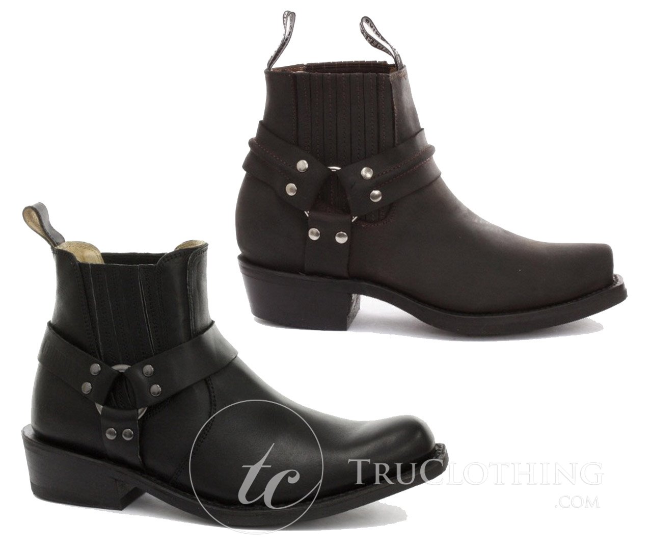 Unisex gležnjače od prave kože, bajkerske, rock, punk, Grinders, kopča, kaubojske, jahačke