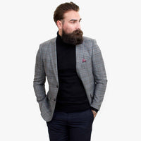 Sretni gospodin ELEGANTE vuneno odijelo od 3 dijela s kontrastnim smeđim prslukom