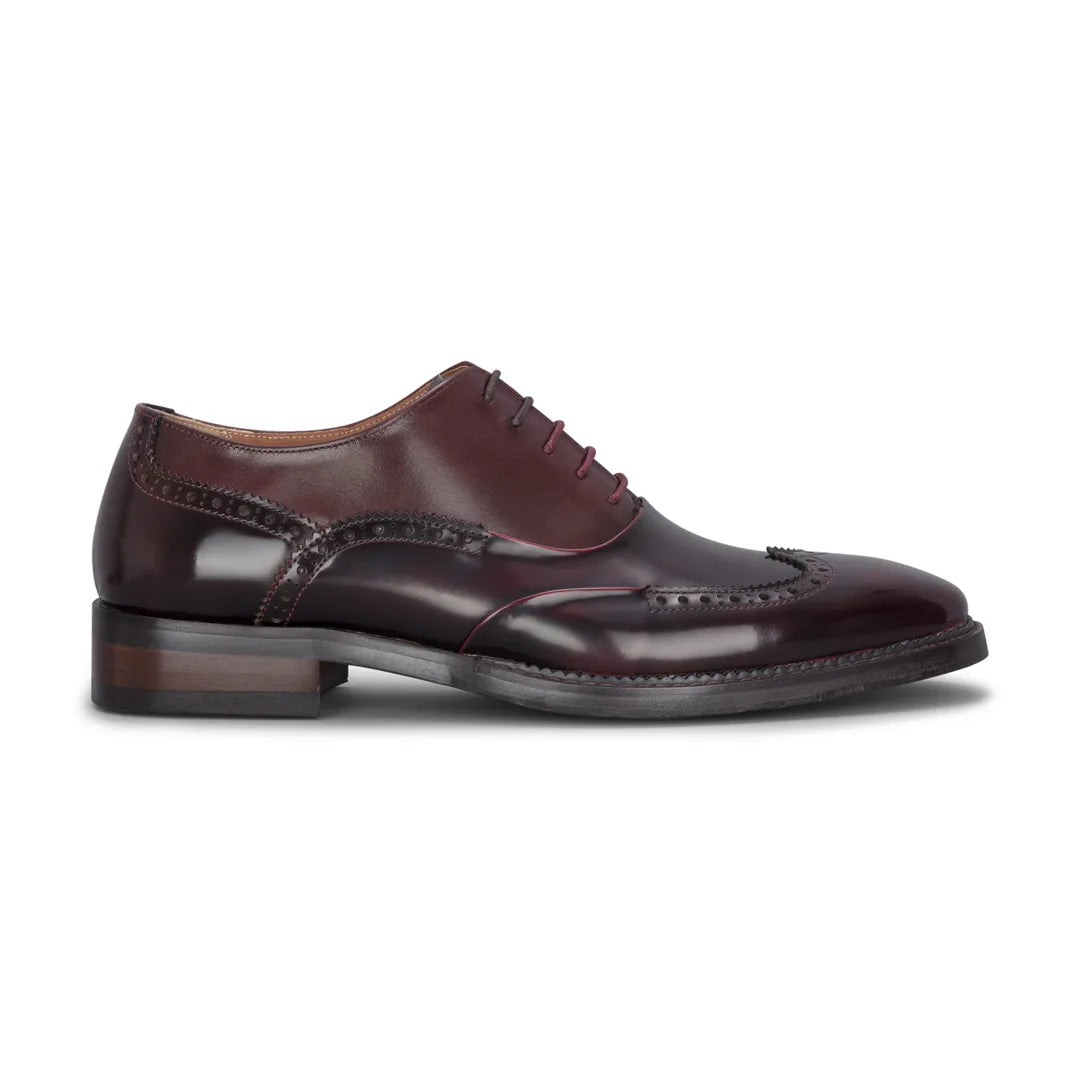Harry - Muške lakirane brogue cipele boje vina
