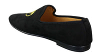 Fiorello HD0112-04 - Muške crne Iconic Medusa Slip-On mokasine Mokasine za vožnju od PU antilopa talijanskog porijekla