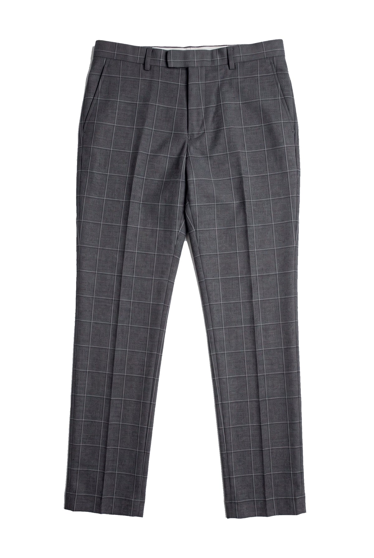 Hobbs - Muške sive karirane hlače Vintage Retro Smart Wedding
