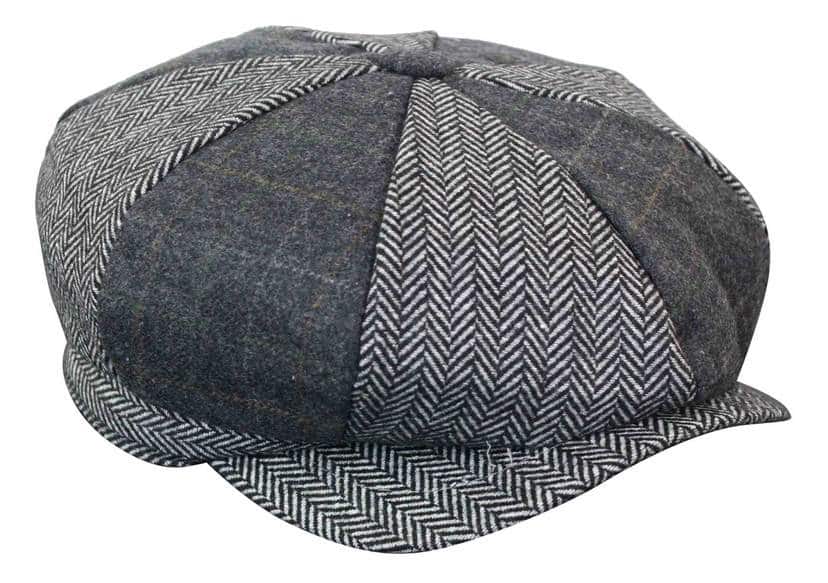 HT6325 - Muški šešir Newsboy s 8 panela i uzorkom riblje kosti
