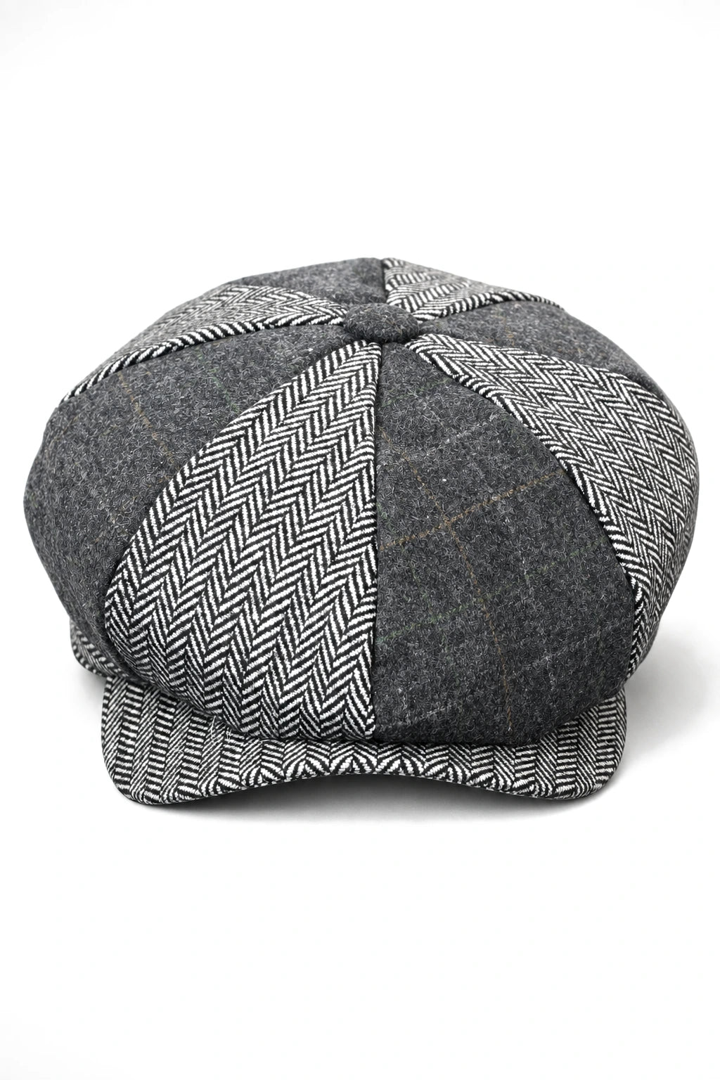 HT6325 - Muški šešir Newsboy s 8 panela i uzorkom riblje kosti