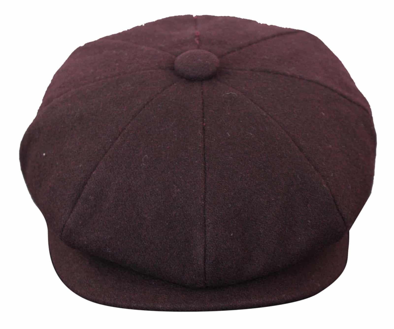 HT6363 - Muška vintage tweed kapa Newsboy Peaky Blinders - smeđa/boja vina