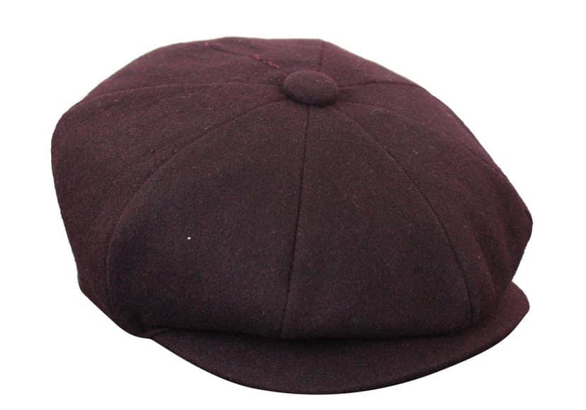 HT6363 - Muška vintage tweed kapa Newsboy Peaky Blinders - smeđa/boja vina