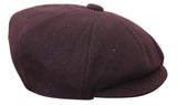 HT6363 - Muška vintage tweed kapa Newsboy Peaky Blinders - smeđa/boja vina