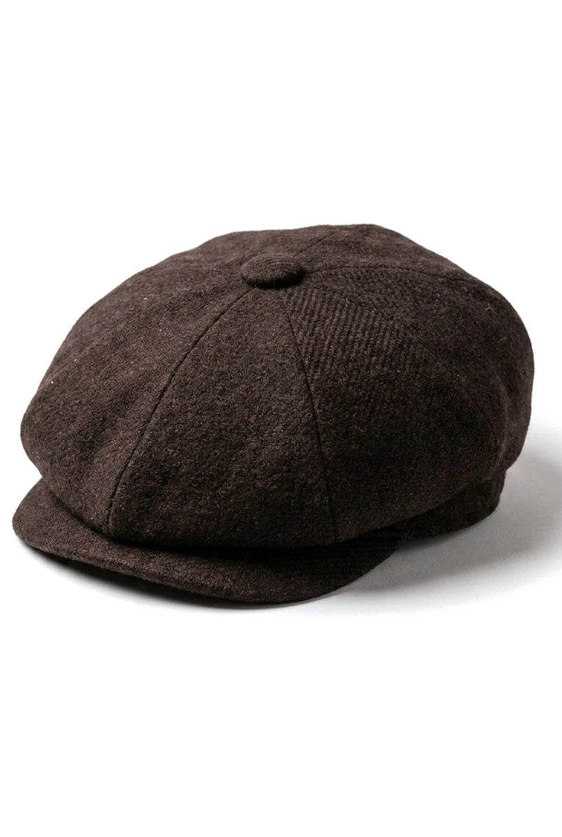 HT6363 - Muška vintage tvid kapa Newsboy Peaky Blinders - smeđa/boja vina