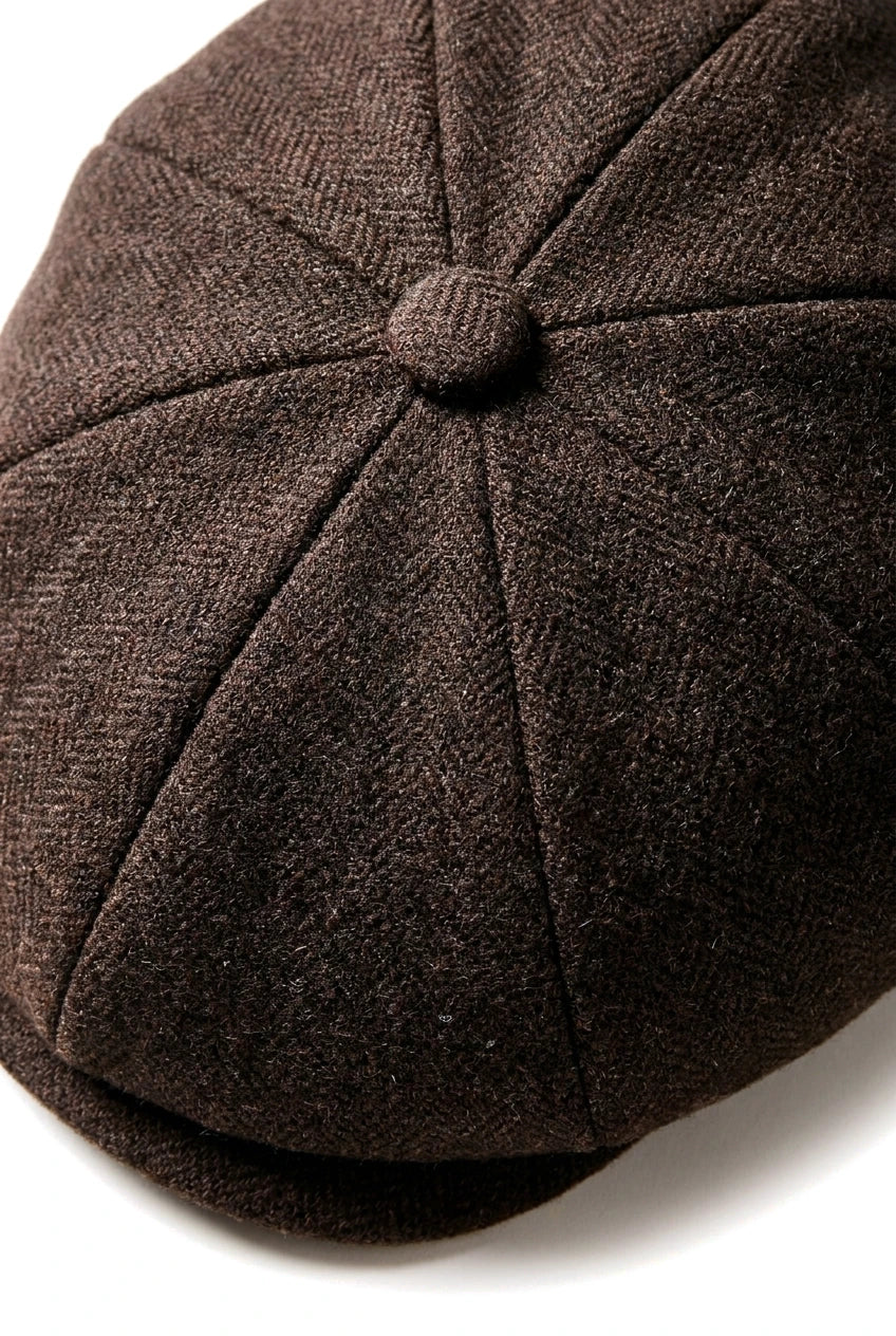HT6363 - Muška vintage tvid kapa Newsboy Peaky Blinders - smeđa/boja vina