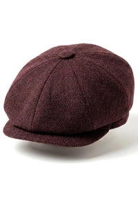 HT6363 - Muška vintage tvid kapa Newsboy Peaky Blinders - smeđa/boja vina