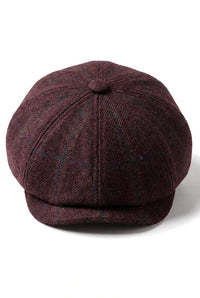 HT6363 - Muška vintage tvid kapa Newsboy Peaky Blinders - smeđa/boja vina