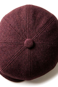 HT6363 - Muška vintage tvid kapa Newsboy Peaky Blinders - smeđa/boja vina
