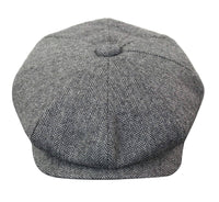 HT6364 - Muški šešir Newsboy Peaky Blinders s uzorkom riblje kosti i tvidom