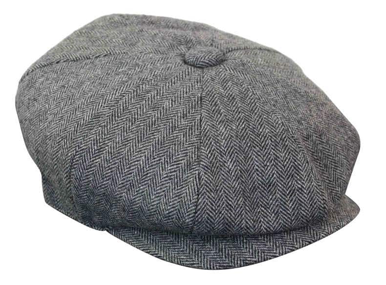 HT6364 - Muški šešir Newsboy Peaky Blinders s uzorkom riblje kosti i tvidom