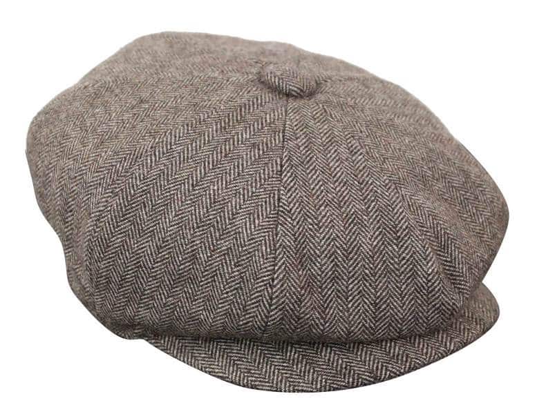 HT6364 - Muški šešir Newsboy Peaky Blinders s uzorkom riblje kosti i tvidom