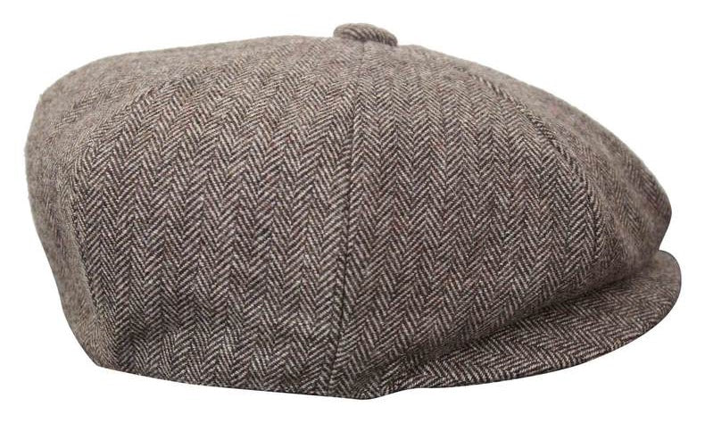 HT6364 - Muški šešir Newsboy Peaky Blinders s uzorkom riblje kosti i tvidom