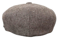 HT6364 - Muški šešir Newsboy Peaky Blinders s uzorkom riblje kosti i tvidom