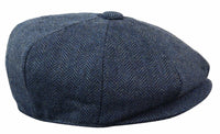 HT6364 - Muški šešir Newsboy Peaky Blinders s uzorkom riblje kosti i tvidom