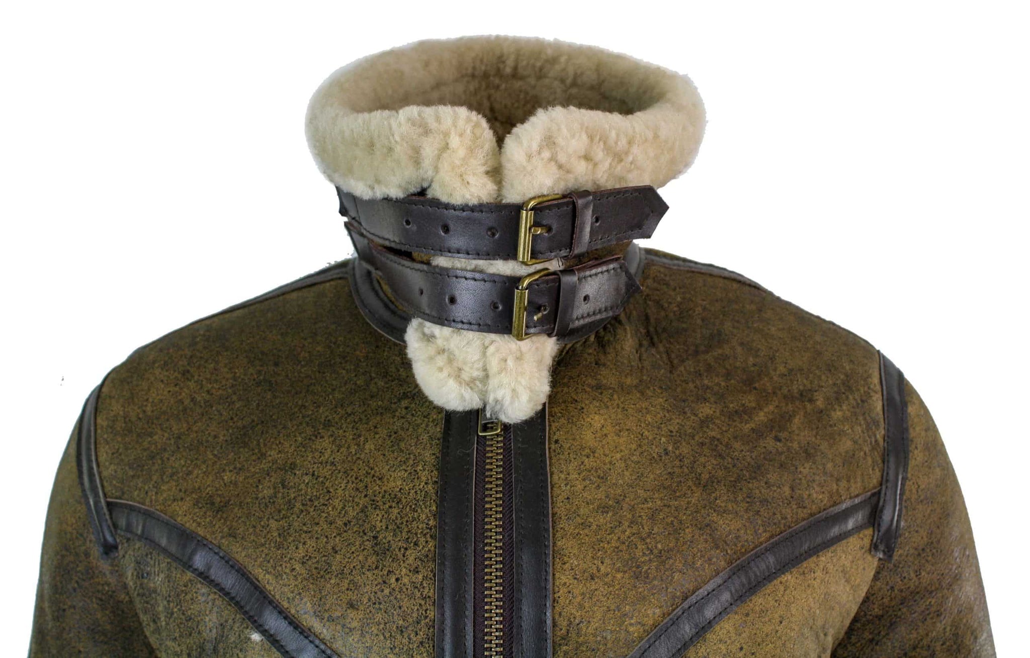 Infinity EK01 Muška Sherling jakna od prave ovčje kože, vikinška vintage RAF jakna, smeđe krem krzno