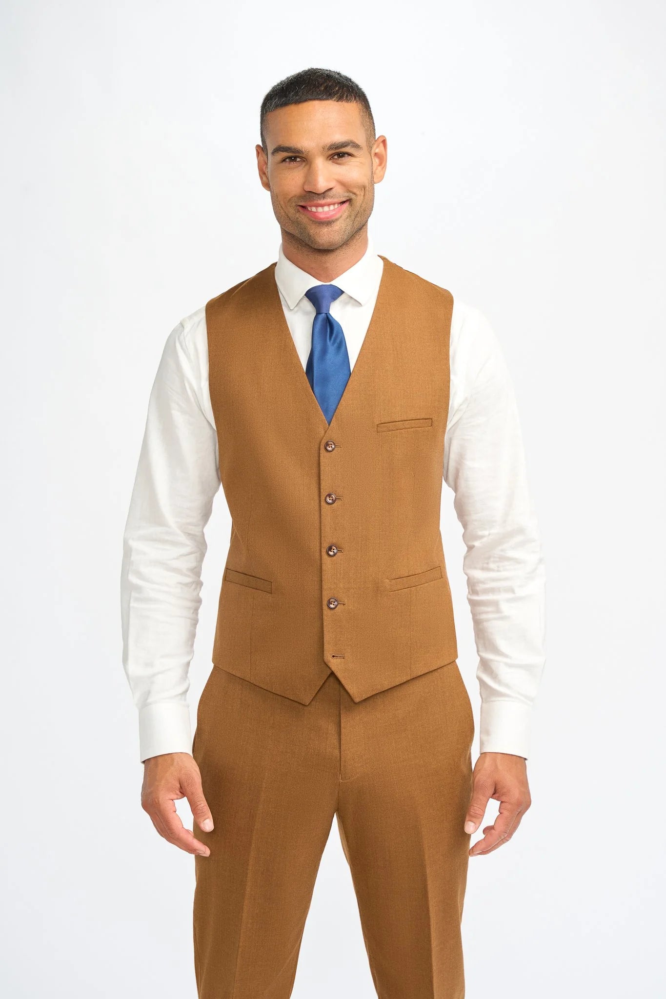 James - Muško vuneno odijelo boje devil printa, krojeno od 3 dijela