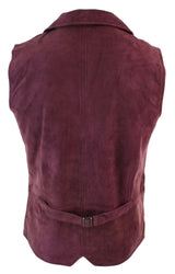 Muški pravi antilop kožni bordo elegantni ležerni prsluk vintage retro stila