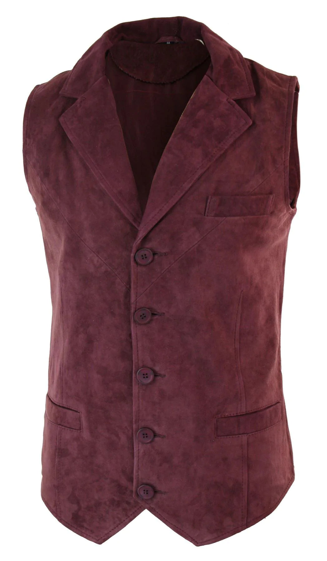 Muški pravi antilop kožni bordo elegantni ležerni prsluk vintage retro stila